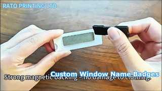 Προσαρμοσμένο ακρυλικό σήμα ονόματος με παράθυρο | Μαγνητική υποστήριξη | Προσαρμοσμένα σήματα ονομάτων