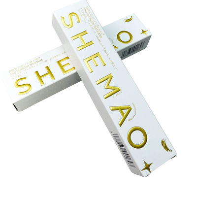 Καλή τιμή. Προσαρμοσμένα κουτιά συσκευασίας με μασκάρα χαρτιού πολυτελείας με τυπωμένη χρυσή φύλλα και ανάγλυφο λογότυπο σε απευθείας σύνδεση